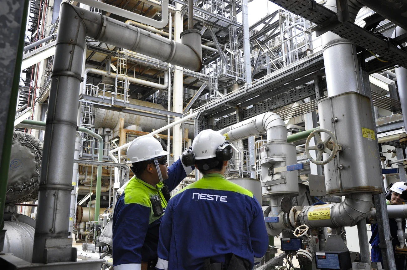 two workers in singapore refinery