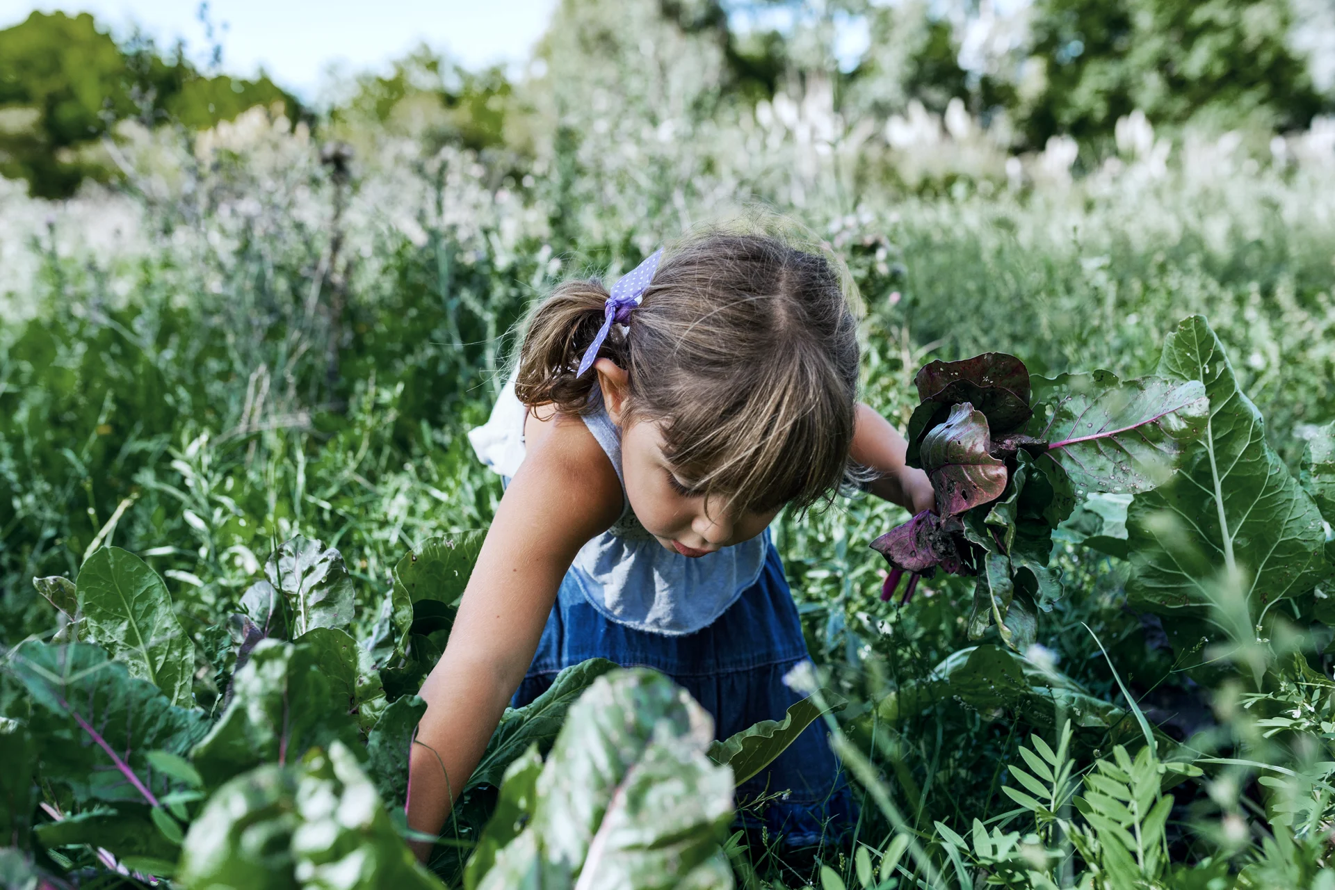 a girl at a field