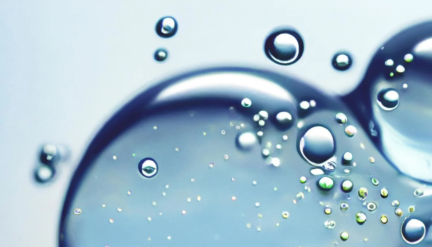 Blue bubbles against a light background