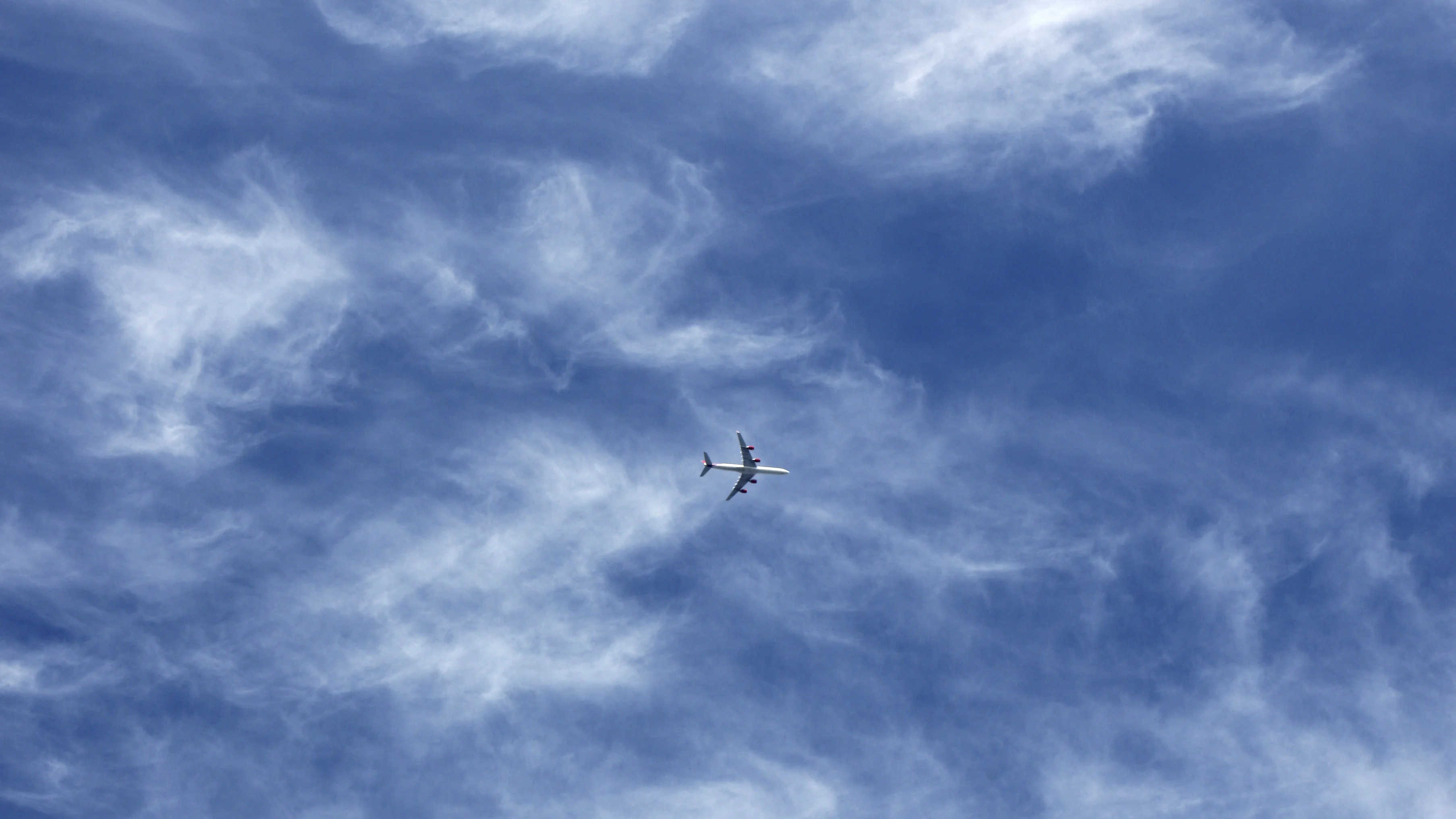 Plane blue sky