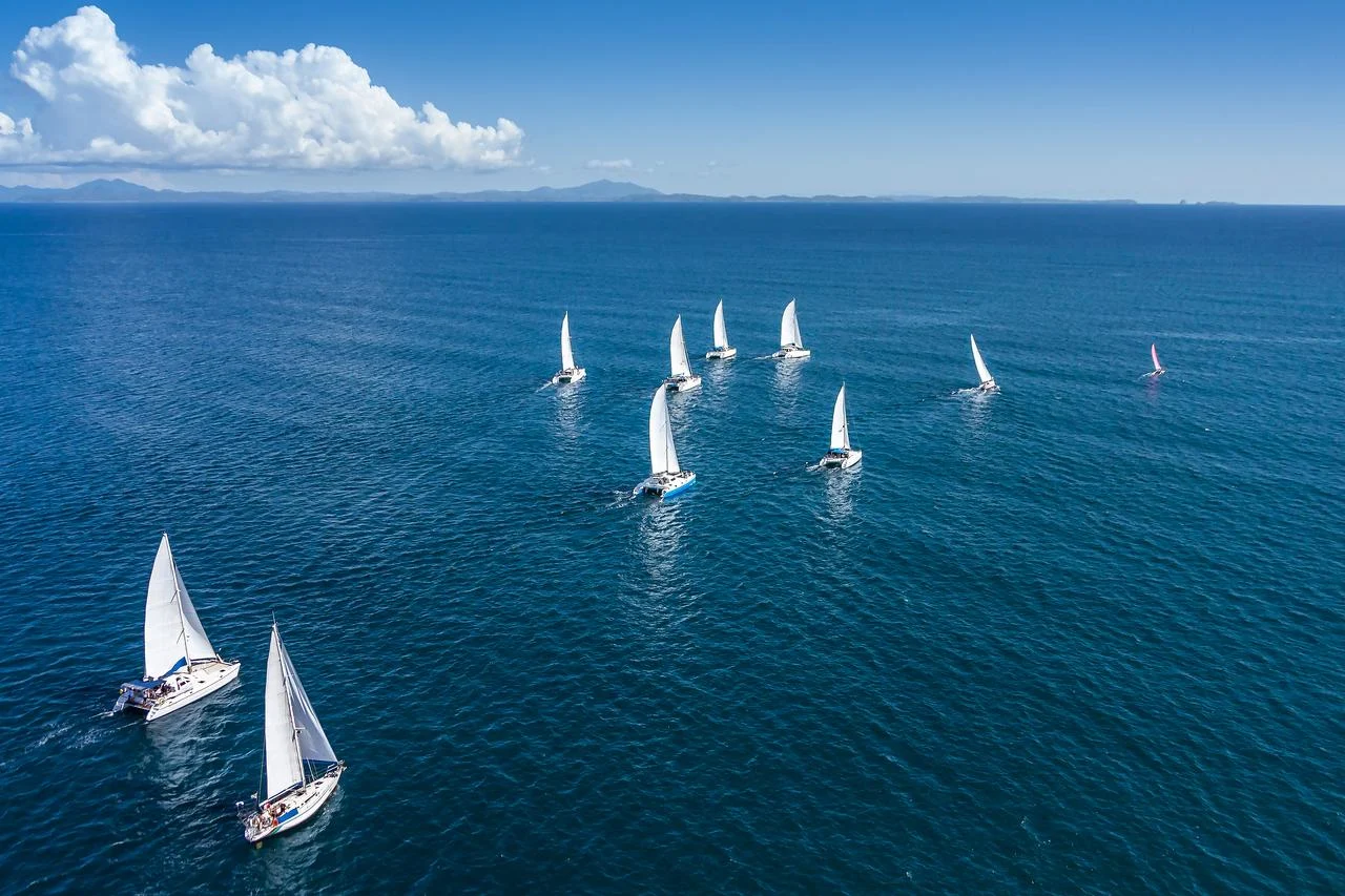 Sailingboats in the ocean