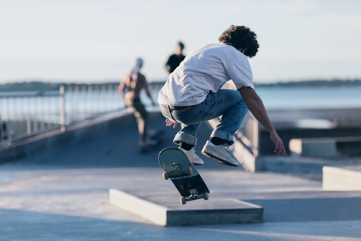 A young guy skating