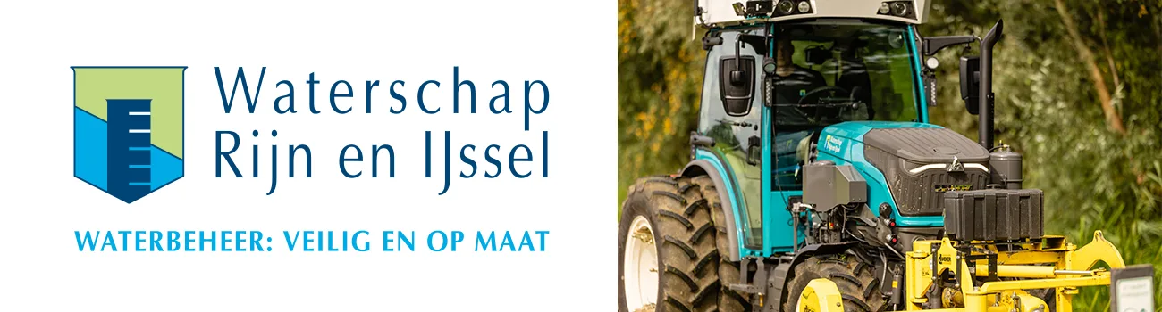 Waterschap Rijn & IJssel logo and an image of a tractor