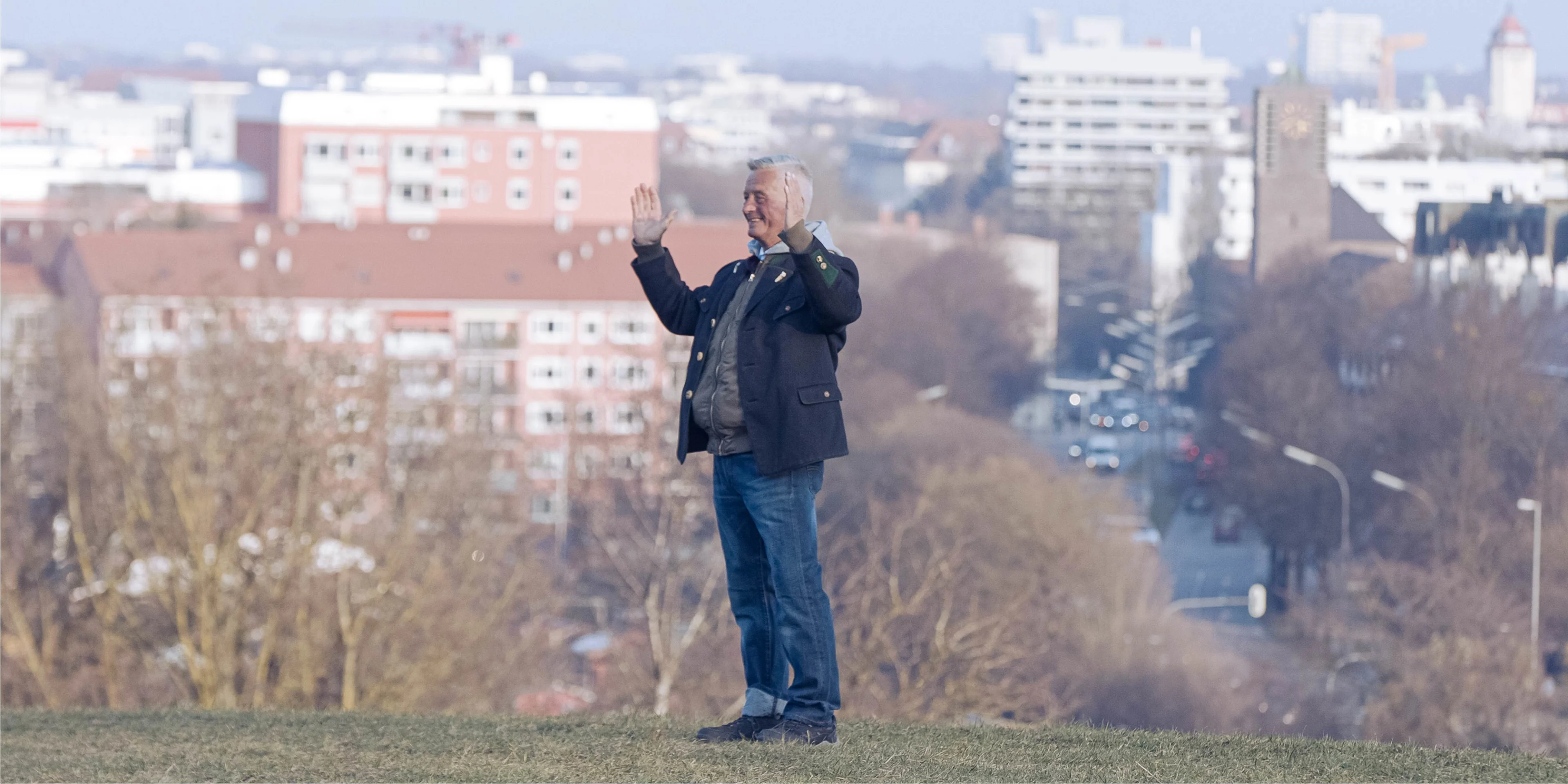 A man on top of a hill in Munich