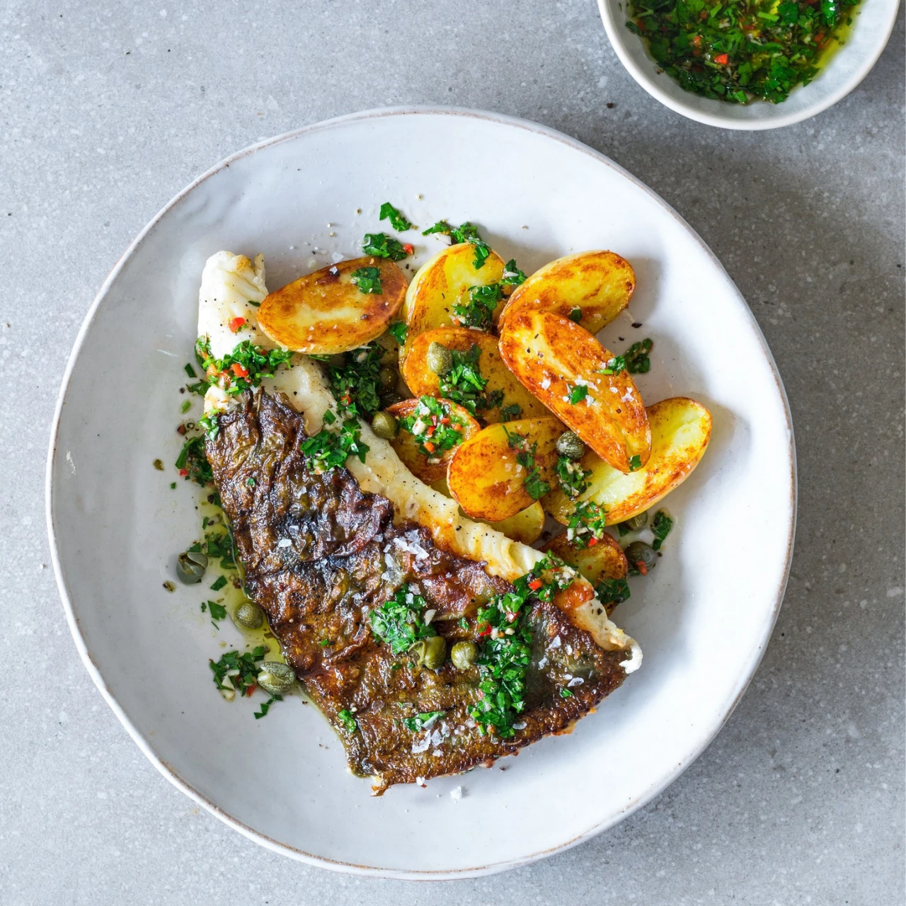 Grilled crispy skin john dory with chimichurri sauce recipe. The best way to cook John Dory or any white fish.