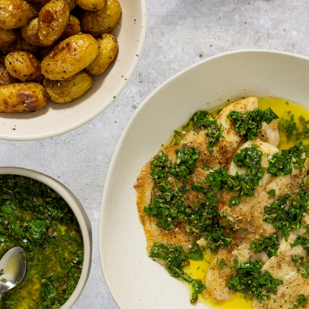 Sanford and Sons | Pan-seared Orange Roughy with Salsa Verde