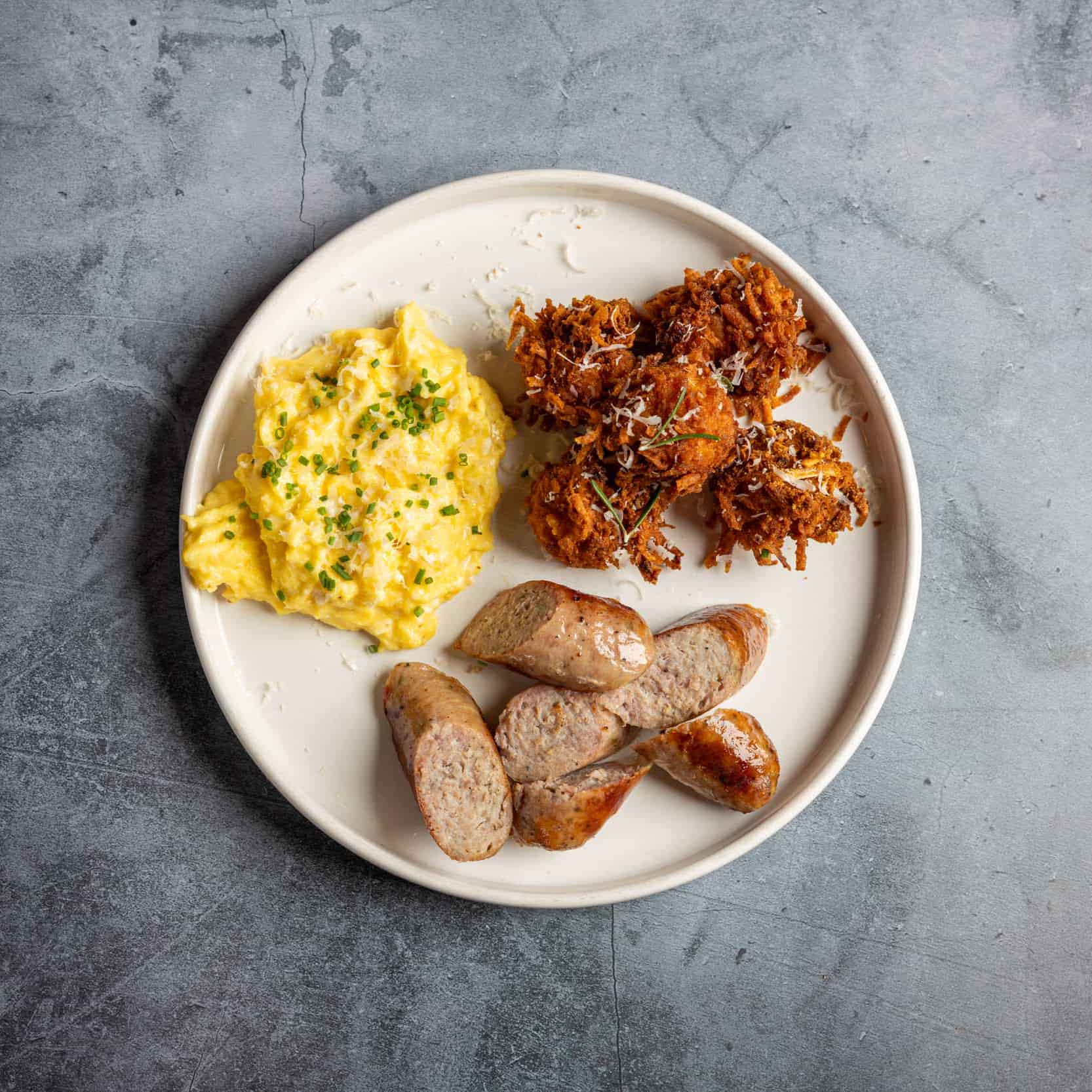 PARM EGGS & TOTS WITH SAUSAGE*