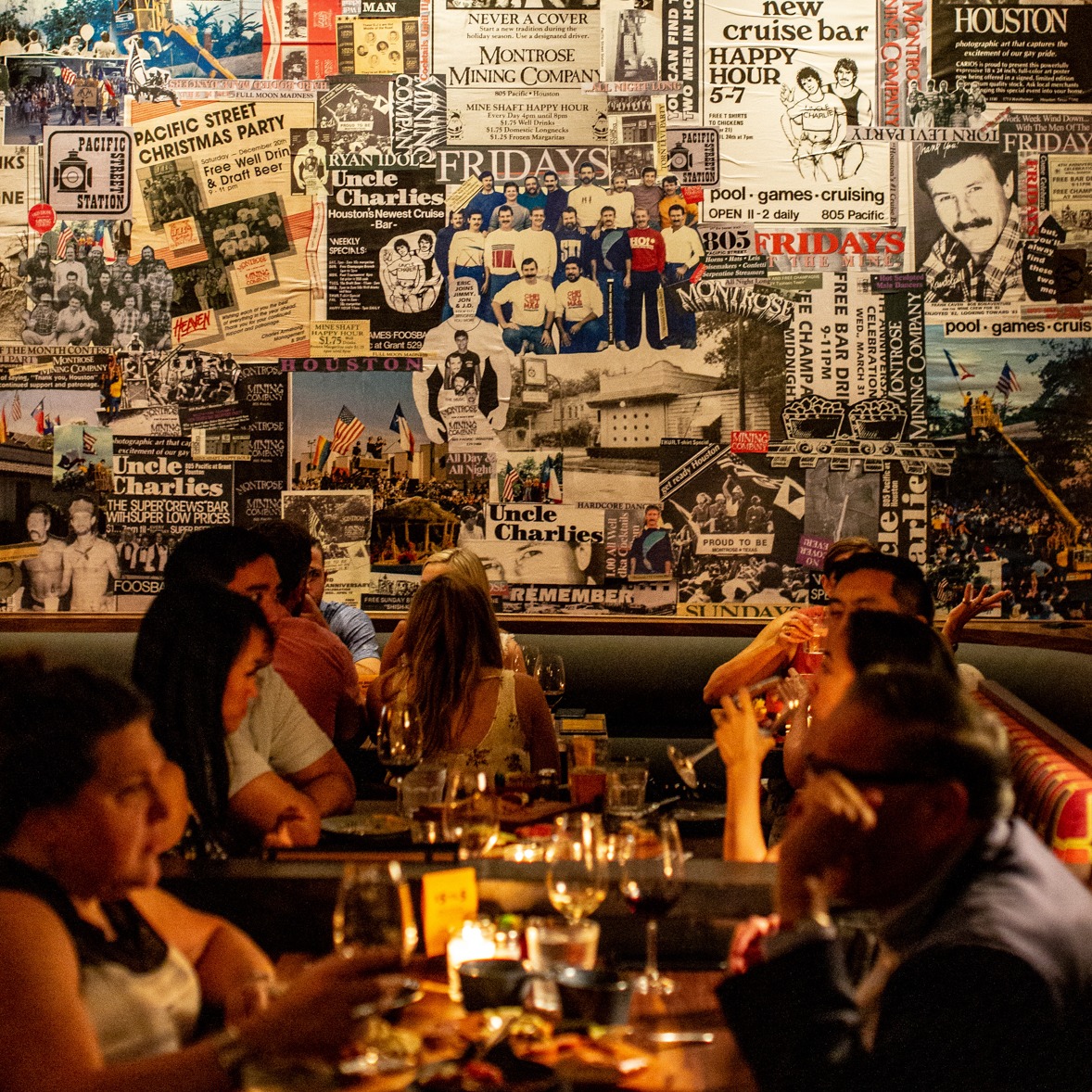Photo of a Postino dining room at night