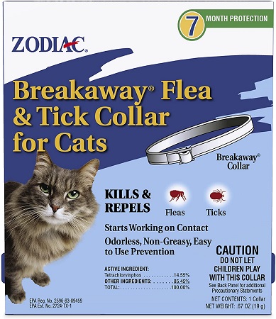 Zodiac Breakaway Flea And Tick Collar For Cats