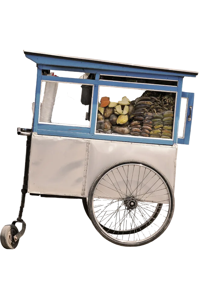 Photo of a vintage fruit cart