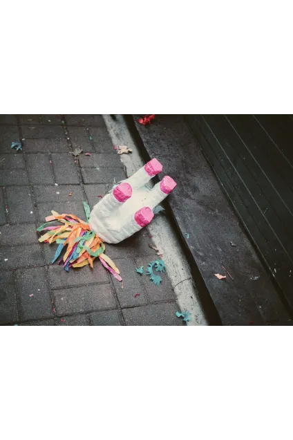 Photo of a pinata on the ground