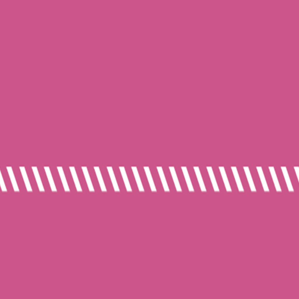 Pinker Hintergrund mit einer horizontalen Reihe wei&szlig;er, schr&auml;ger Striche in der Mitte des Bildes.