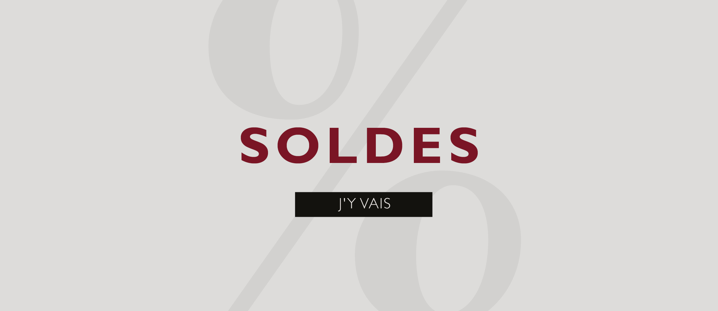Banni&egrave;re publicitaire avec l'inscription SALE en rouge fonc&eacute; et un bouton noir avec l'inscription &laquo; Jetzt Shoppen &raquo; sur un fond gris clair.