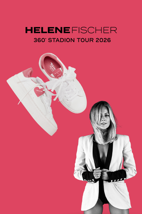 Frau im wei&szlig;en Blazer auf pinkem Hintergrund, dar&uuml;ber wei&szlig;e Sneaker mit rosa Details und Text: Limitiert. Exklusiv. Unbezahlbar.