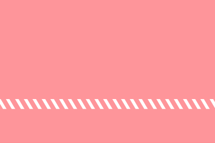 Pink background with a white dashed line along the bottom edge.
