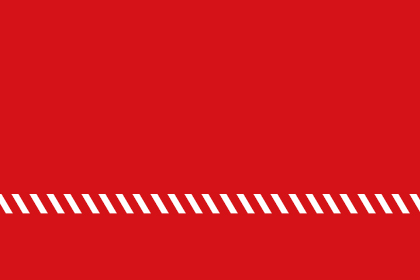 Red background with a horizontal white stripe line at the bottom of the image