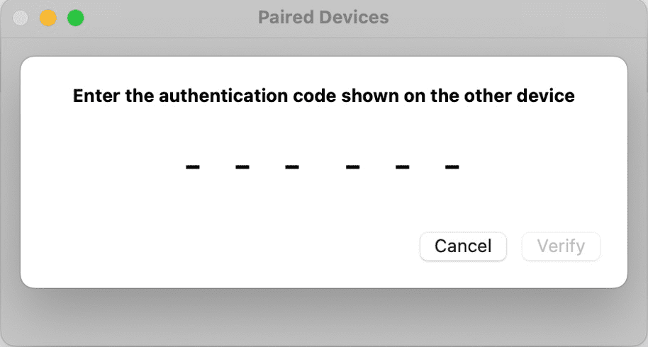 Apple TV authentication code.