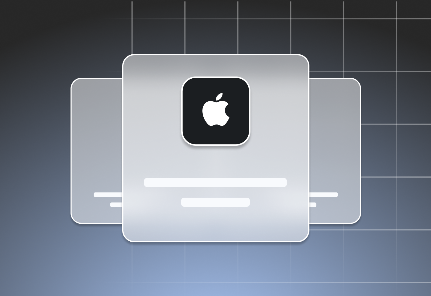 Apple logo on a gray background