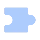 spot puzzle light blue icon