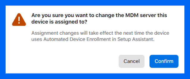A dialogue prompt will ask if you are sure. Click Confirm.