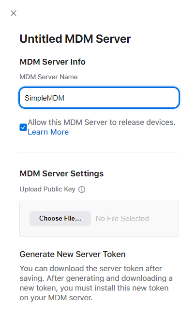 You can leave allow this MDM server to release device checked or unchecked, whatever your preference is
