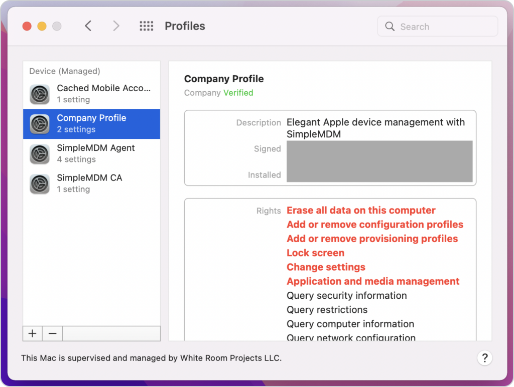 system preferences profiles