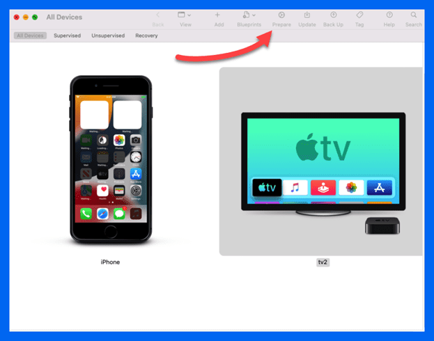 Select the Apple TV and click Prepare.
