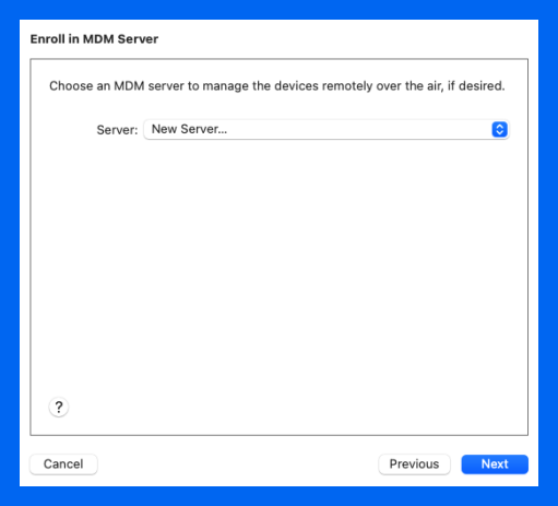 Ensure New Server… is selected, and click Next