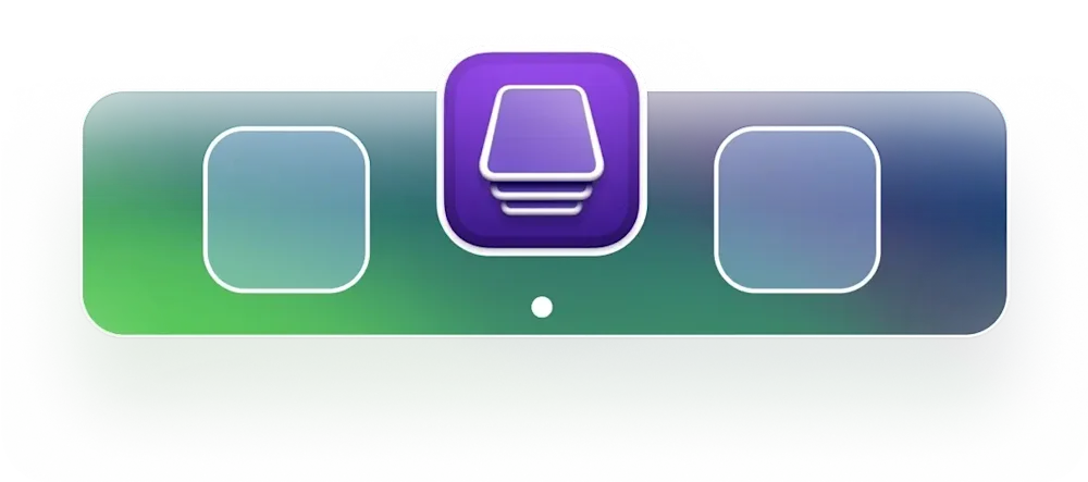 mock of apps green purple