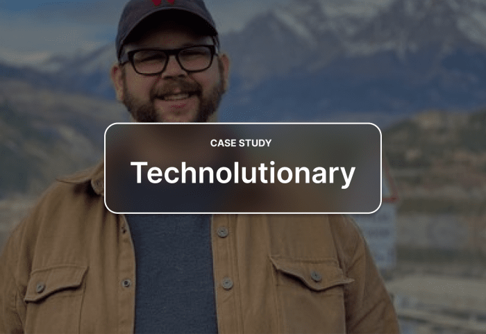 Image of Tom Bridge with text Case Study Technolutionary