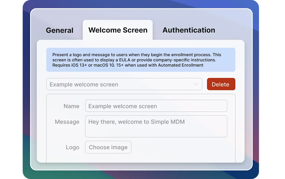 mock of customized user onboarding purple green