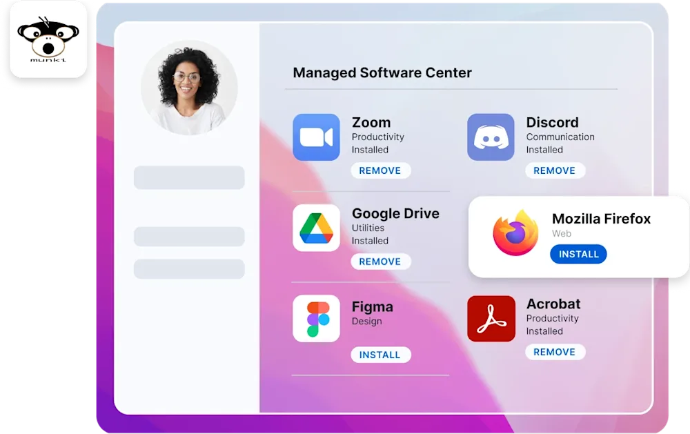 Mock UI of managed software center using Munki integration