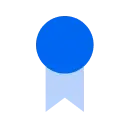 spot certificate blue icon