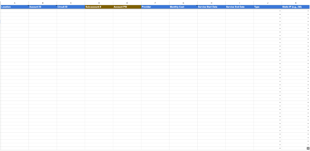 ip address spreadsheet