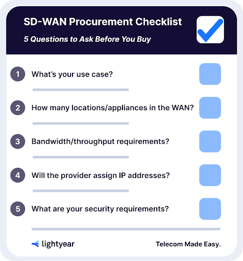 sd wan procurement checklist