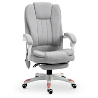 Massasjestol kontorstol, gaming stol laget av polyester og skum, nylon, grÄ, 55,5x56,5x107-115cm