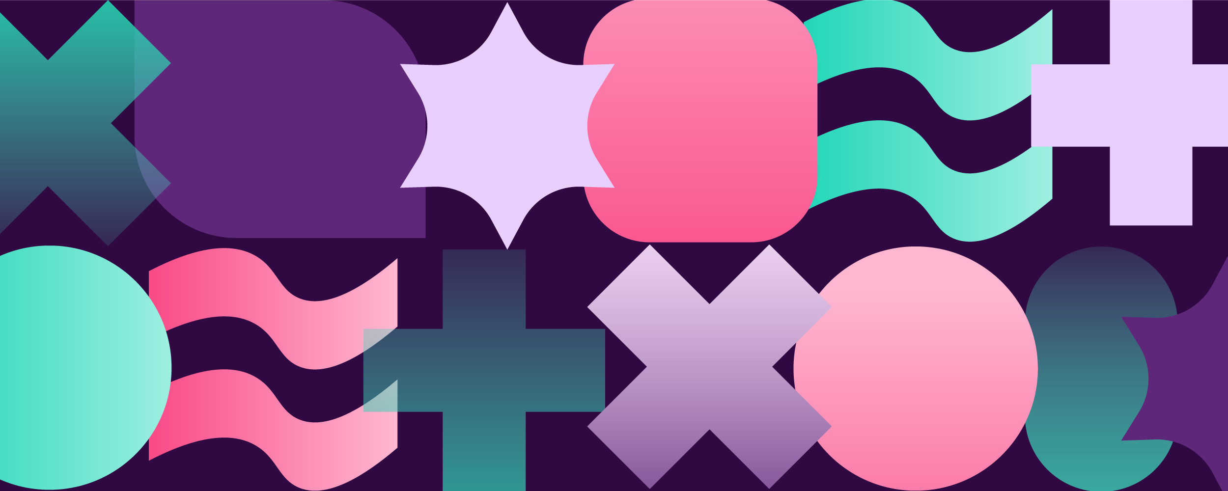 Illustration: Multicolored icons sit on a dark purple background to illustrate Ally's commitment to inclusive design.