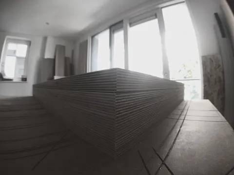Beginning of the master bedroom wardrobe, panels cut.