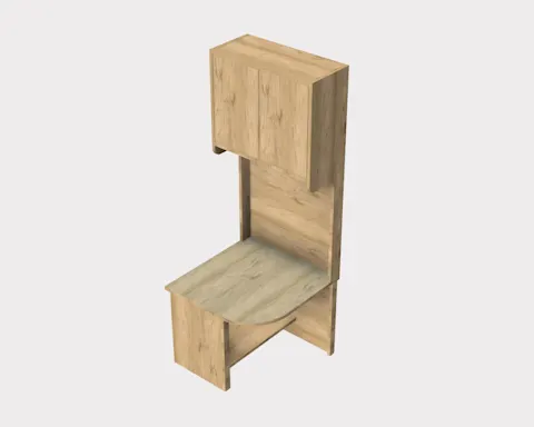 3D rendering of corner cupboard.