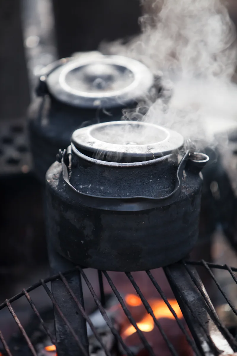 bålpanne To kaffekanner på en grillrist