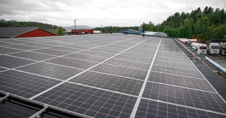 Solceller på et tak