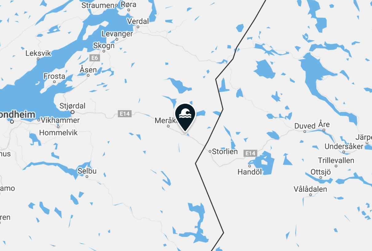 test illustrasjon av kart som skal vise plassering av en fiktiv kraftstasjon