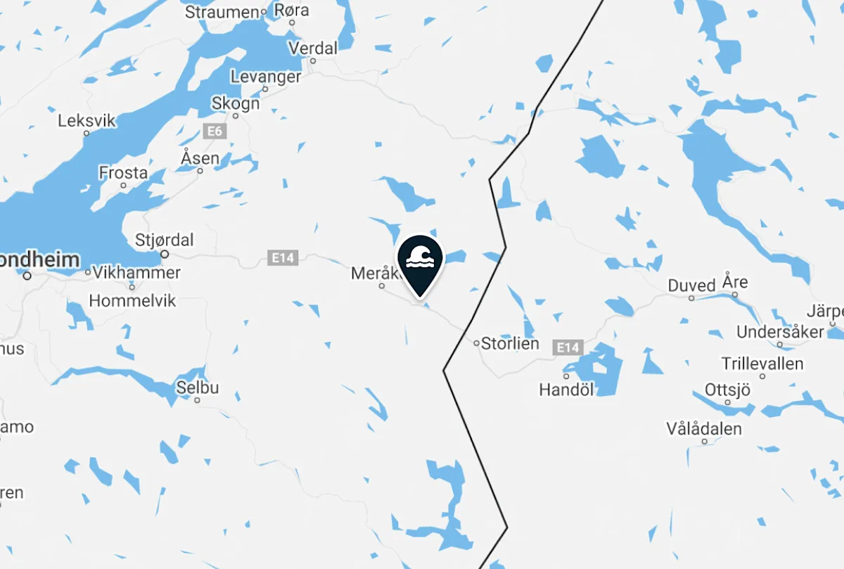 test illustrasjojn test illustrasjon av kart som skal vise plassering av en fiktiv kraftstasjon