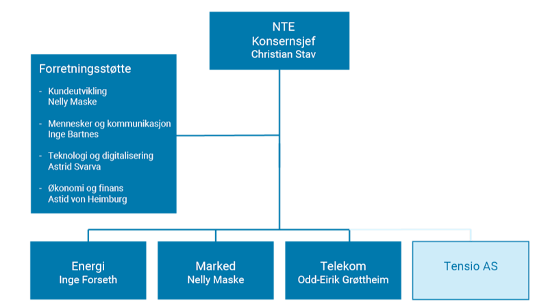 NTEs organisasjonskart fra 2026