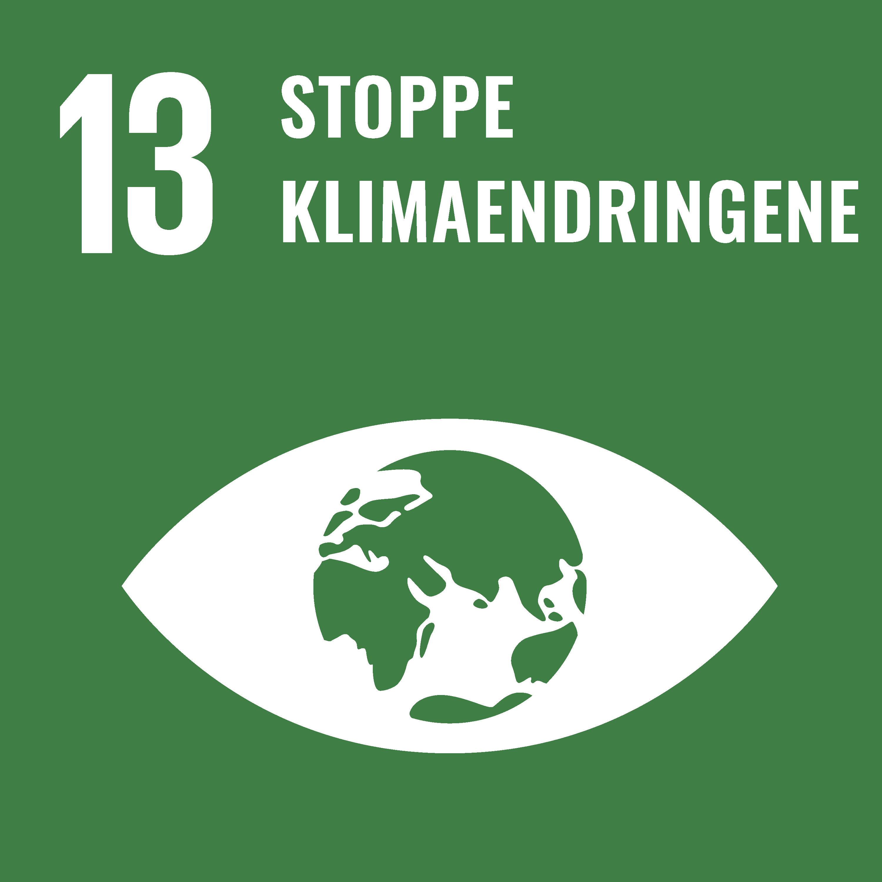 Illustrasjonen viser FNs bærekraftsmål nummer 13 - Stoppe klimaendringene
