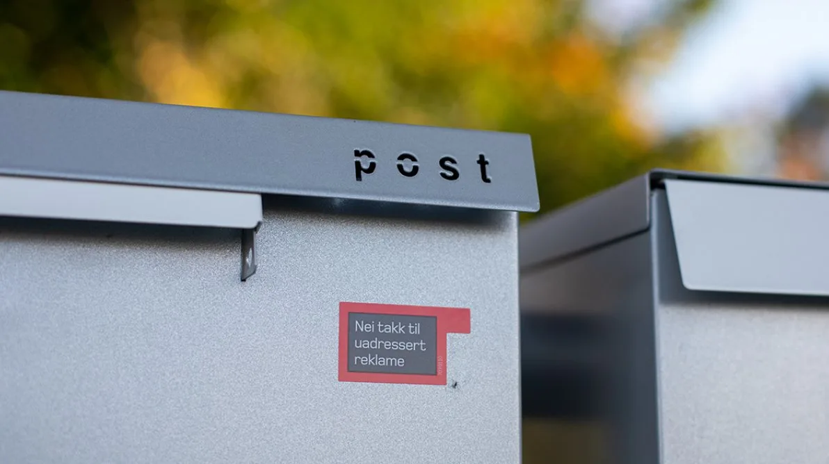postkasse Postkasse med "Nei til reklame" klistremerke