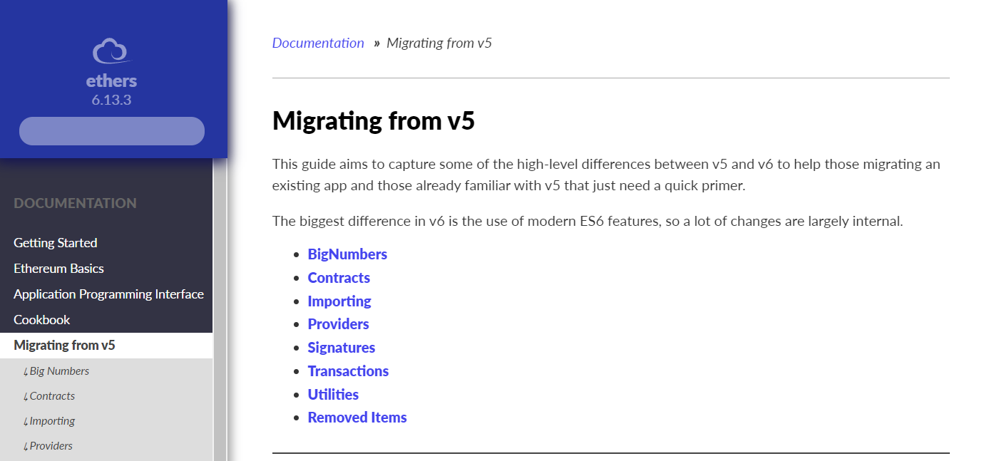 Ethers migration guide