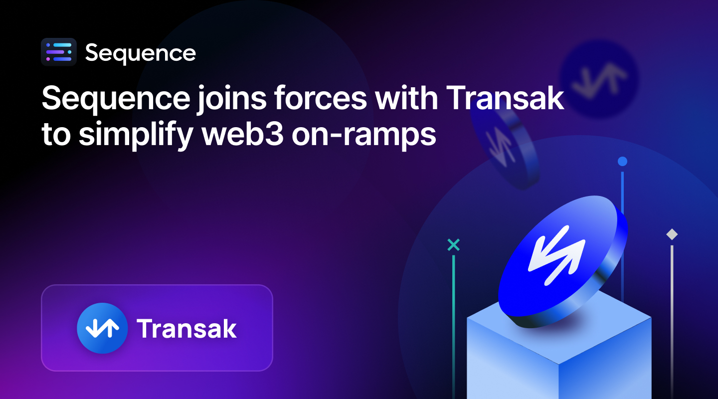 Sequence x Transak partnership web3 on-ramps