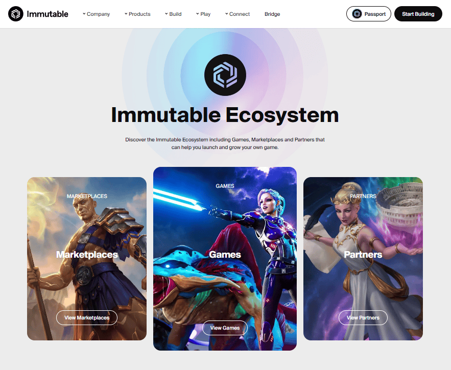 Immutable's homepage