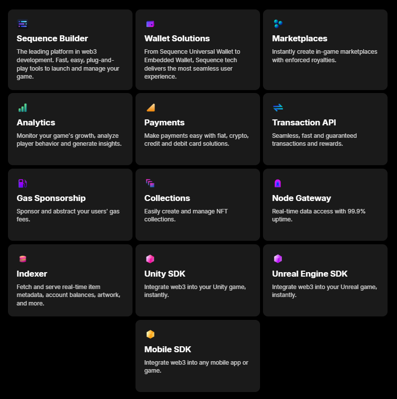 Sequence web3 gaming stack